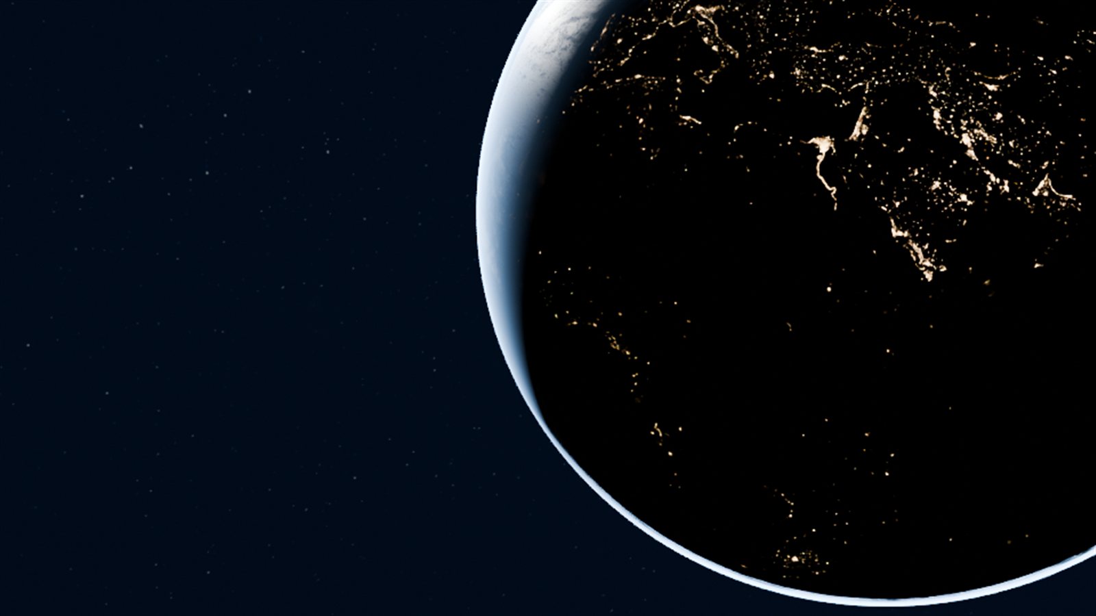 Third test: a true dark night side with city lights and a thin crescent.