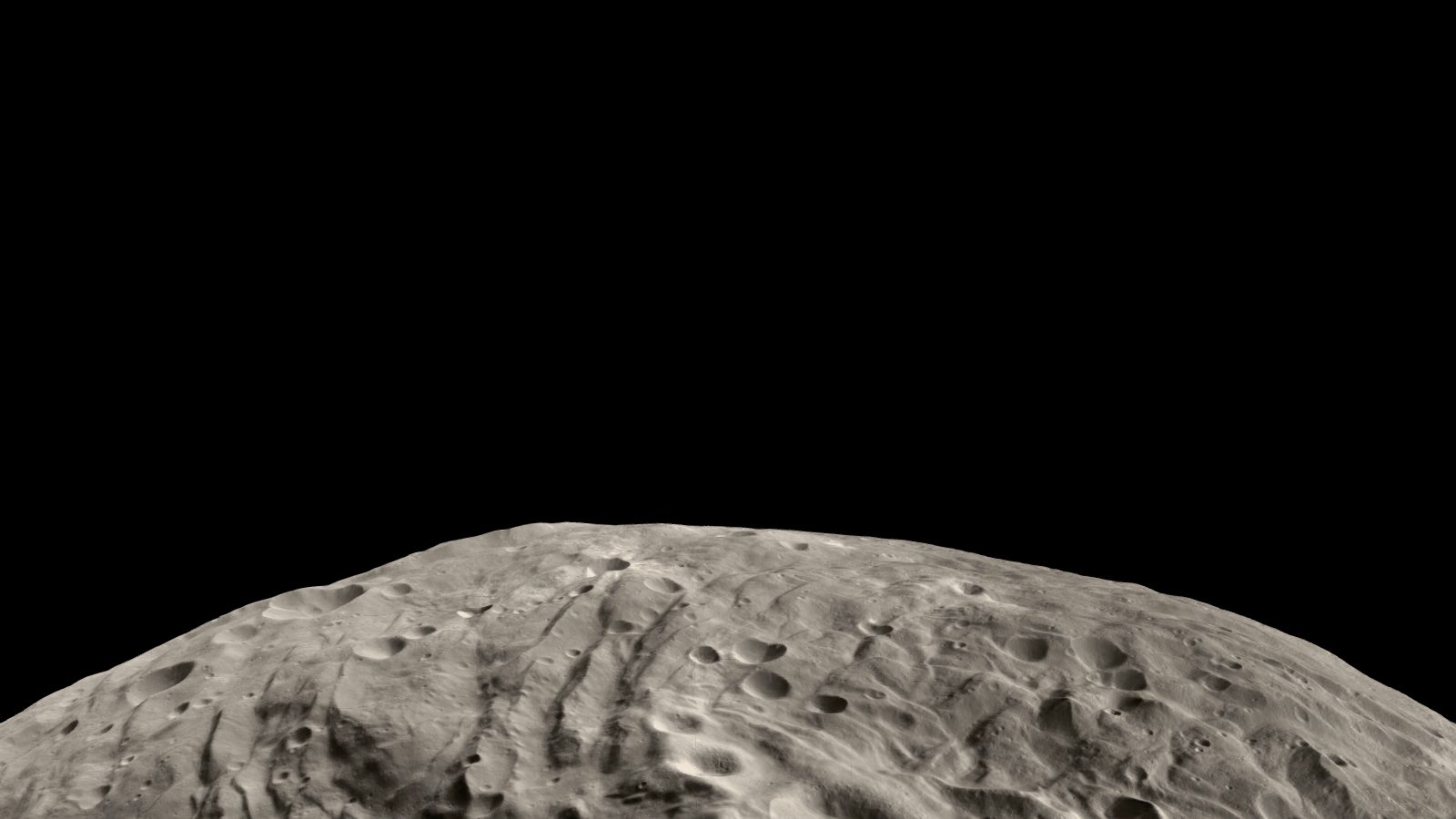Rheasilvia · central peak seen from low altitude in the Starfall 3D explorer, built from real elevation data.